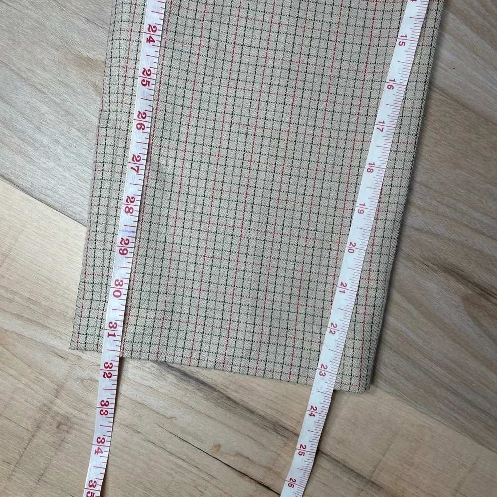 Ann Taylor LOFT Petite Ankle Pants Plaid Career Stretch‎ Beige 4P